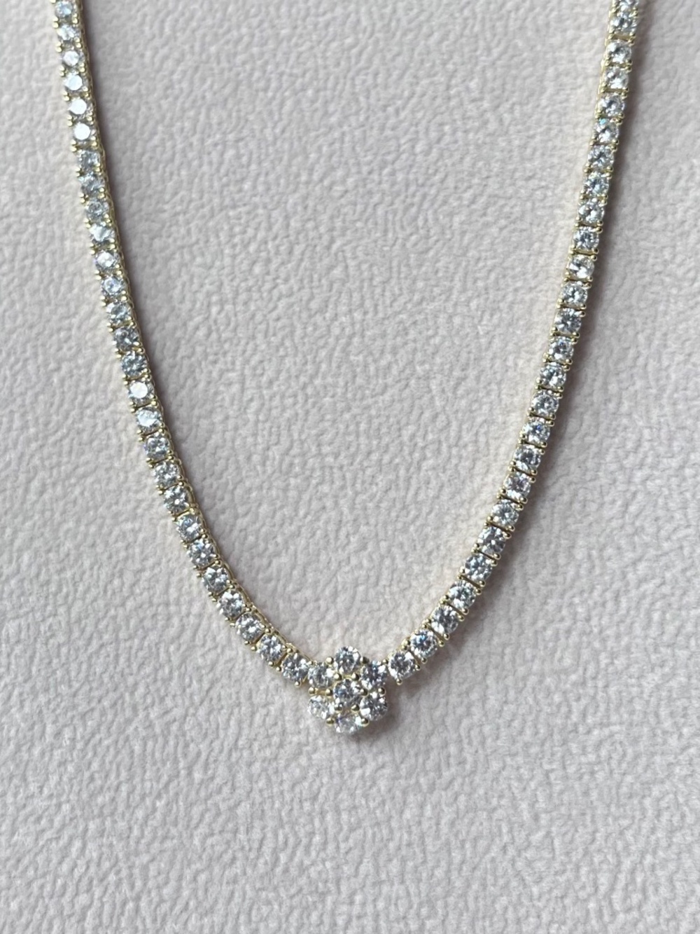 N078 | Floral Tennis Necklace